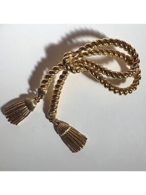 Vintage Gold Tone Rope and Tassel Brooch Pin #vintage #falltrends